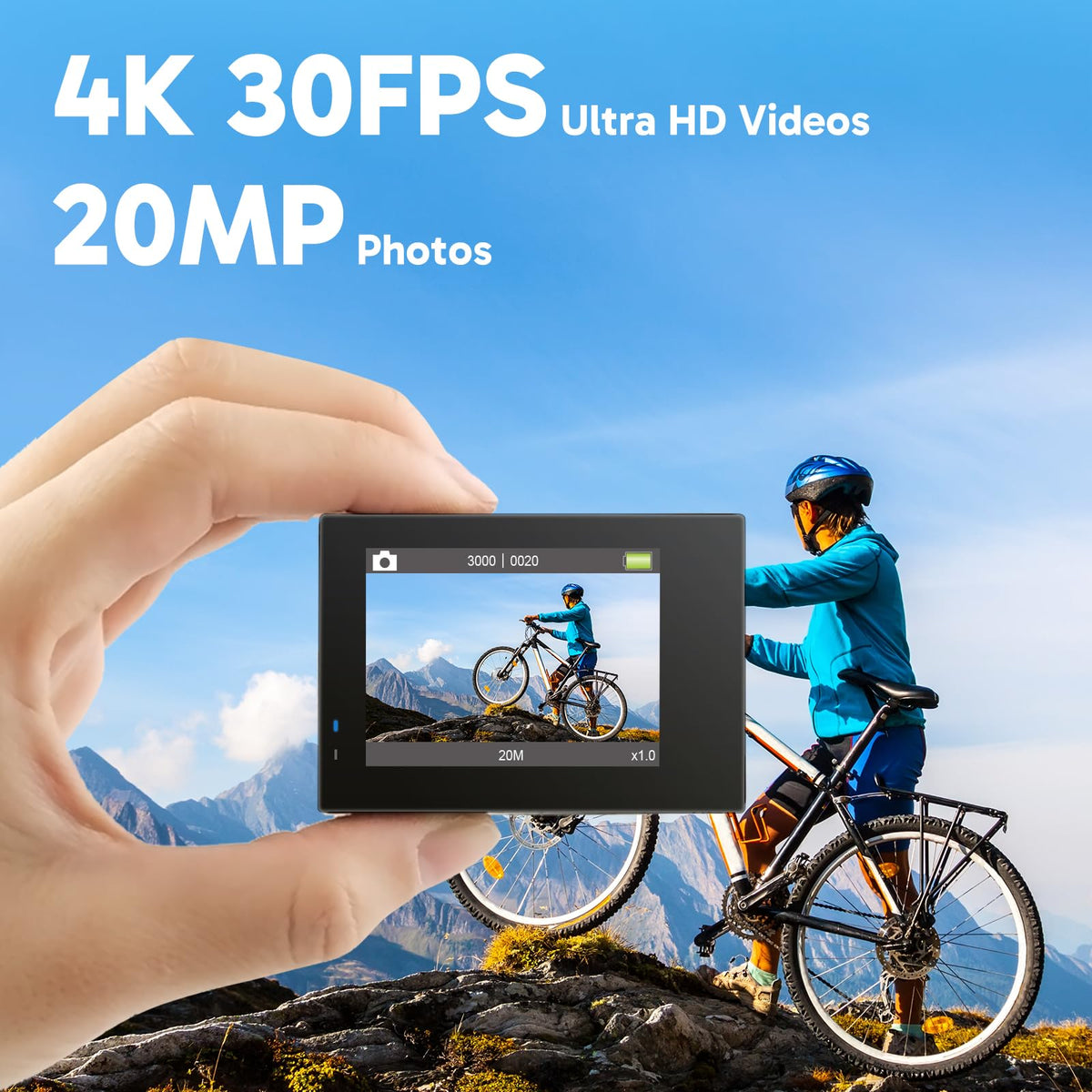 AKASO Brave 170-degree view angle enables expansive landscapes and action framing.