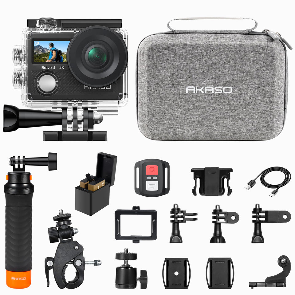 AKASO Brave 4 action camera captures 4K30 video with vivid detail for dynamic moments.
