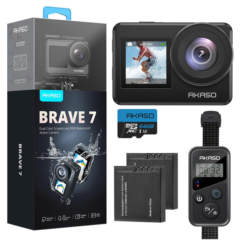 AKASO Brave 7 front screen for precise framing and status check