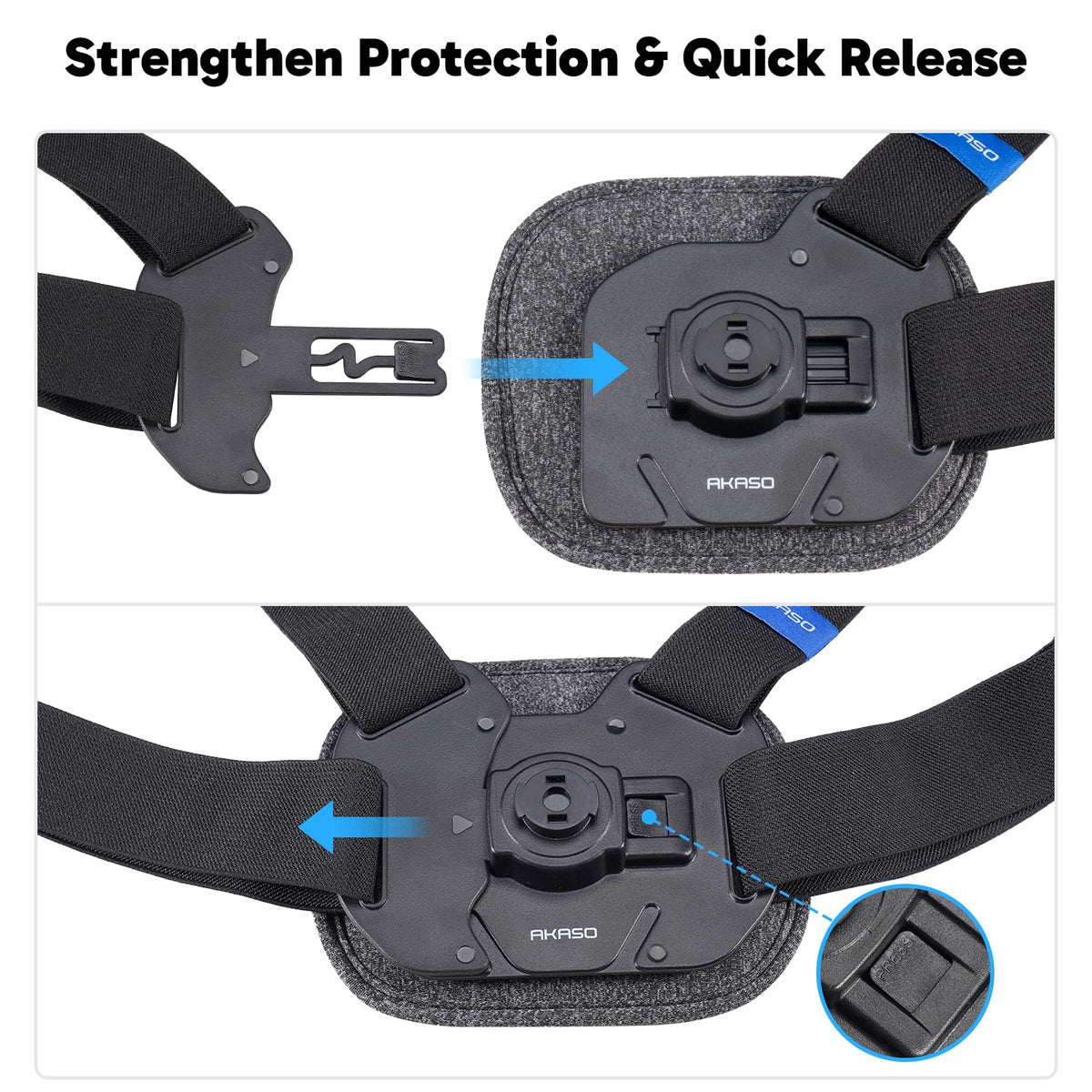 AKASO chest mount worn by cyclist capturing hands-free POV footage