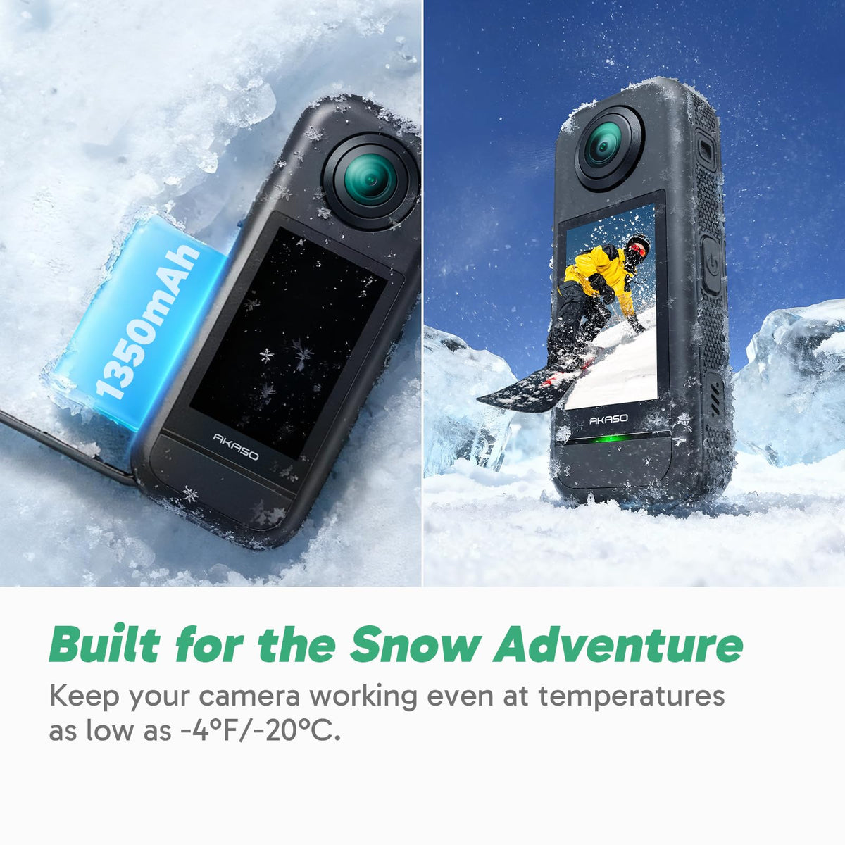 AKASO 360 dual 48MP sensors deliver sharper photos and richer details.