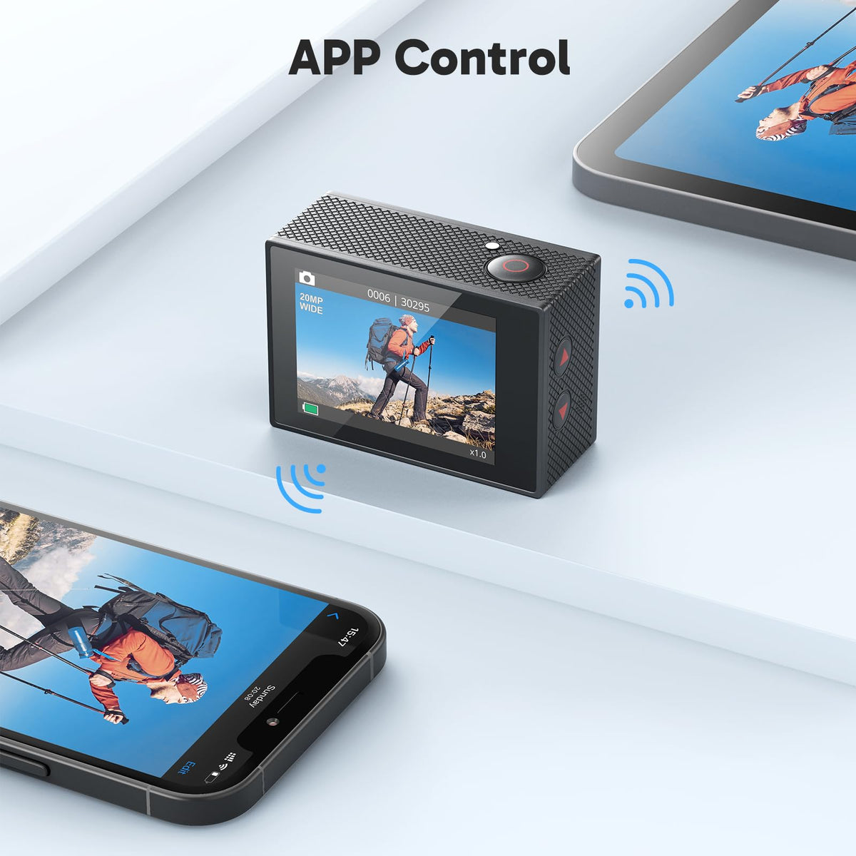 AKASO EK7000 includes 64GB microSDXC card for immediate storage.