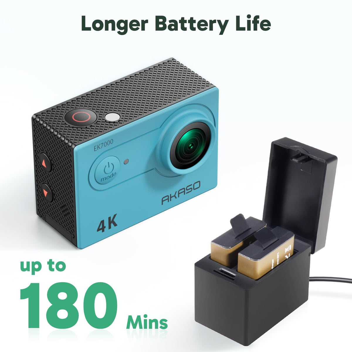 AKASO EK7000 action camera with versatile mounts and accessories