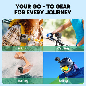 AKASO EK7000 Pro helmet-mount accessories kit for secure mounting.