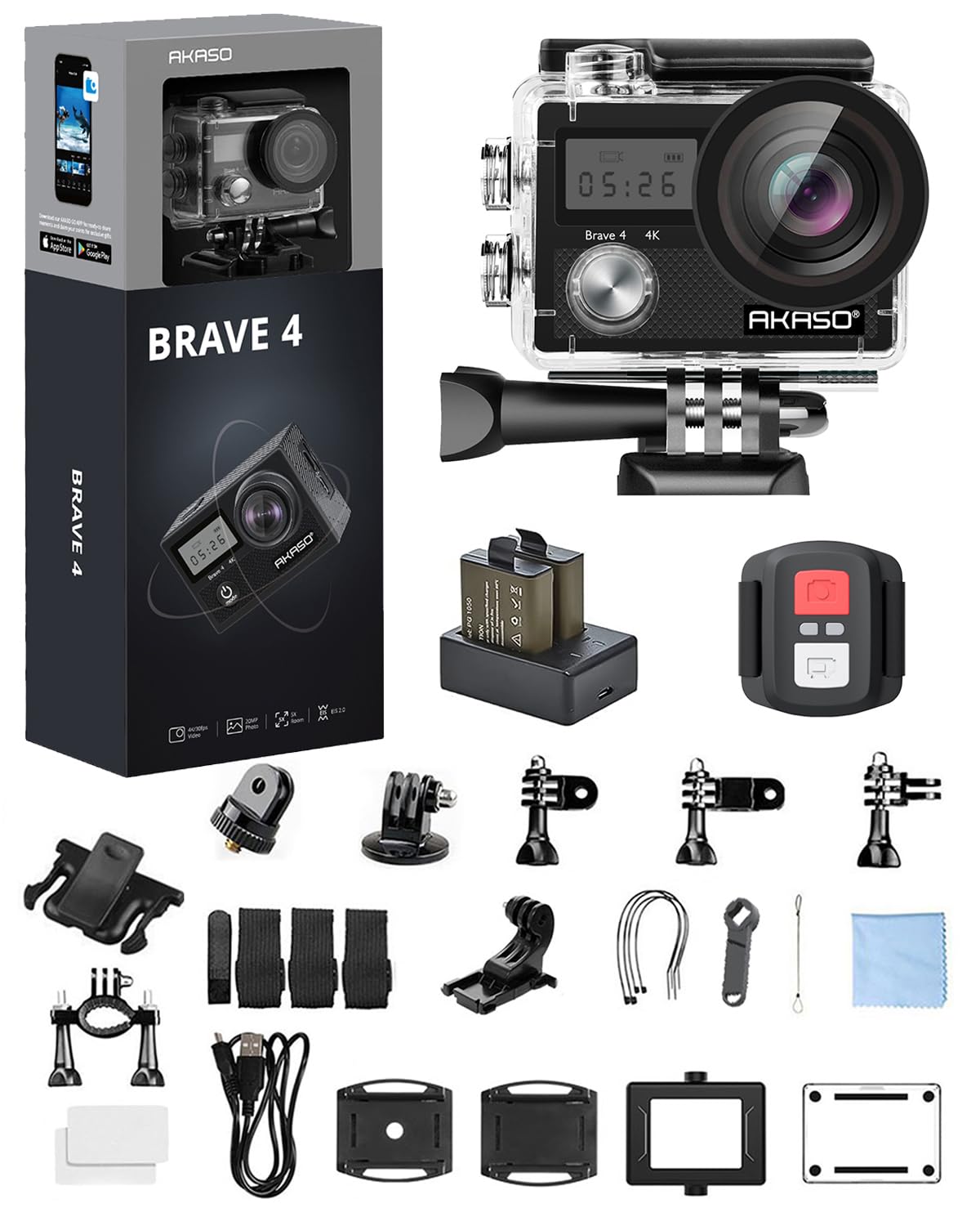 AKASO Brave 4 captures vibrant 4K video at 30fps for lifelike moments