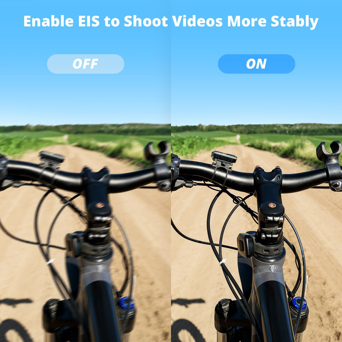 Stabilized footage on the AKASO Brave 4 during rough rides