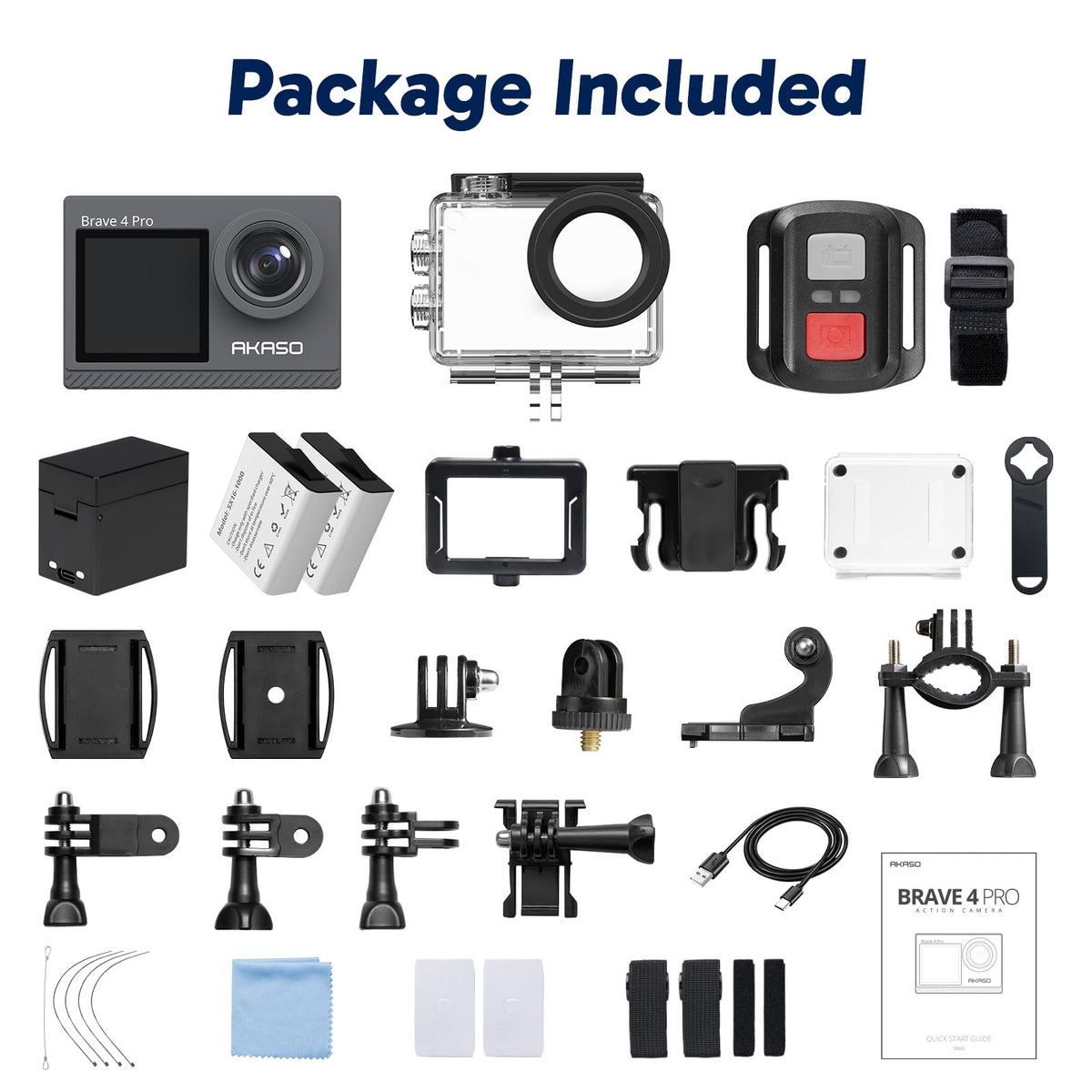 AKASO Brave 4 Pro USB dual charger and battery kit keeps filming longer