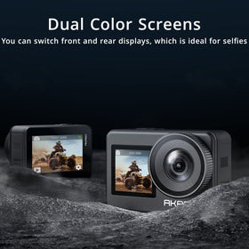 AKASO Brave 7 dual-screen setup enhances selfies and vlogging workflow