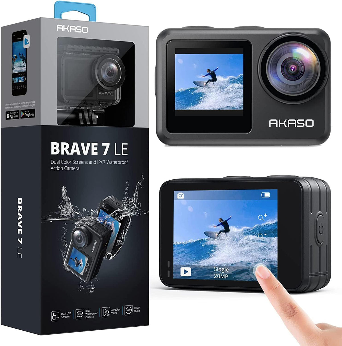 AKASO Brave 7 LE records crisp 4K30fps video for action adventures