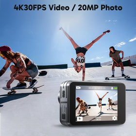 AKASO Brave 7 LE back display for monitoring during shoots
