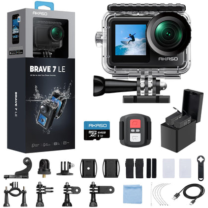 AKASO Brave 7 LE front display for selfie framing and setup