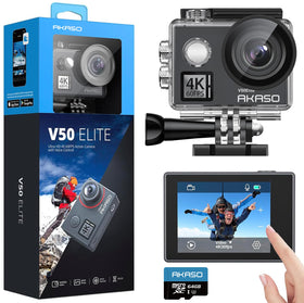 AKASO V50 Elite front screen for quick framing during adventures.