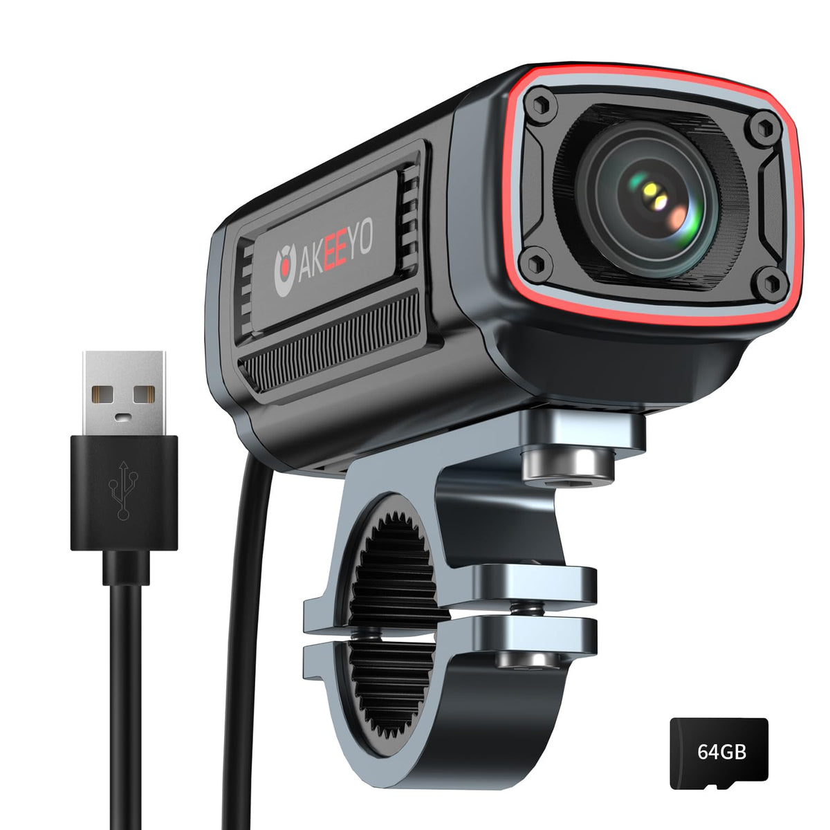 AKEEYO AKY-710S front view 4K footage for clear ride records