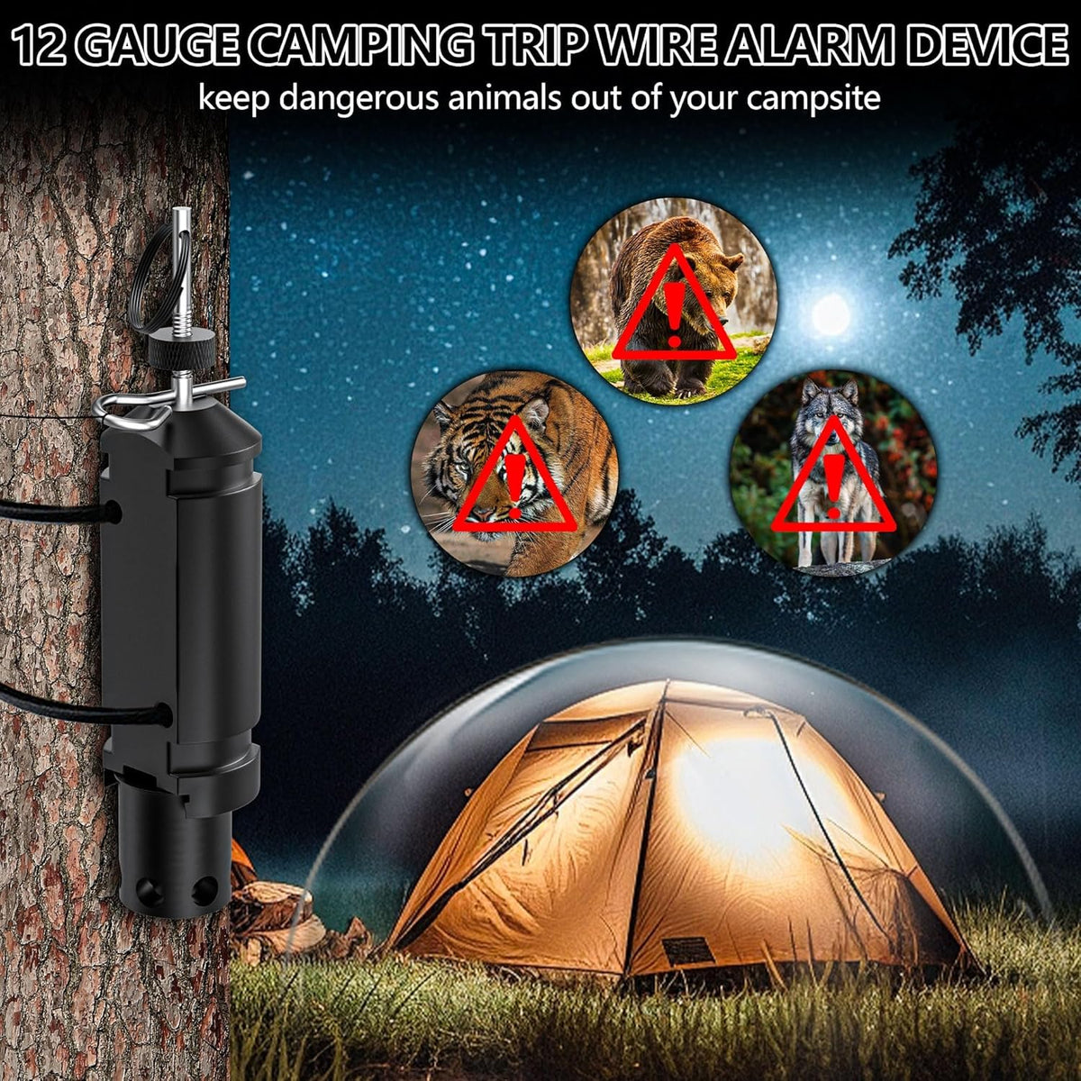 AKELOR mounted on a tree demonstrating easy installation and perimeter coverage benefit