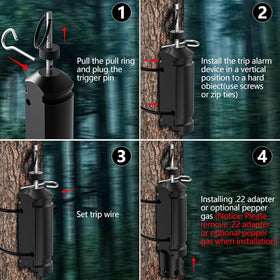 AKELOR trip wire detail showing low-profile line and reliable trigger benefit