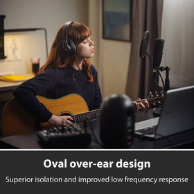 AKG K371 side view; robust closed-back design for isolation during editing.