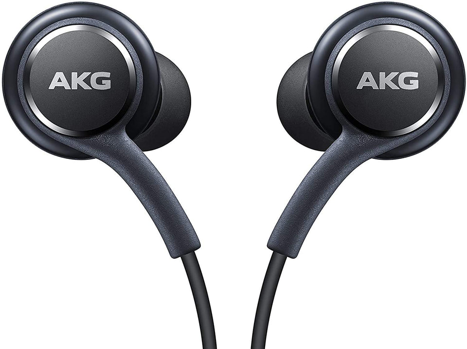 AKG stereo headphones front view with mic for clear calls