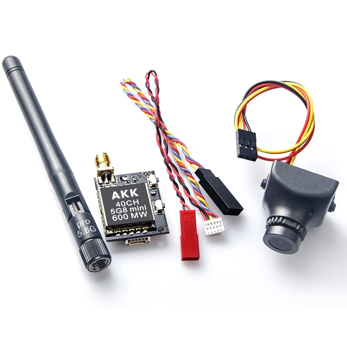 AKK package contents flatlay showing everything included for setup
