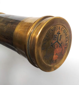 ALADEAN antique brass telescope close-up highlighting intricate engravings