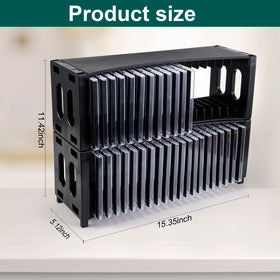 Alavisxf Stackable CD Rack 2-pack side view demonstrates stable, space-saving design