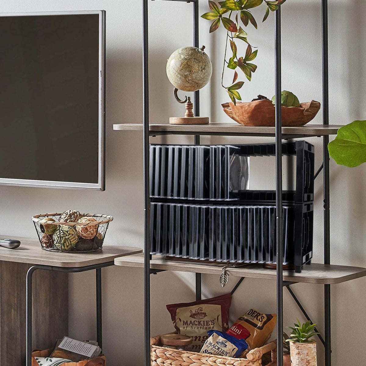 Alavisxf Stackable CD Rack stable base prevents tipping when loaded