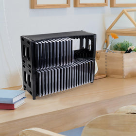Alavisxf Stackable CD Rack durable ABS construction ensures long-lasting use