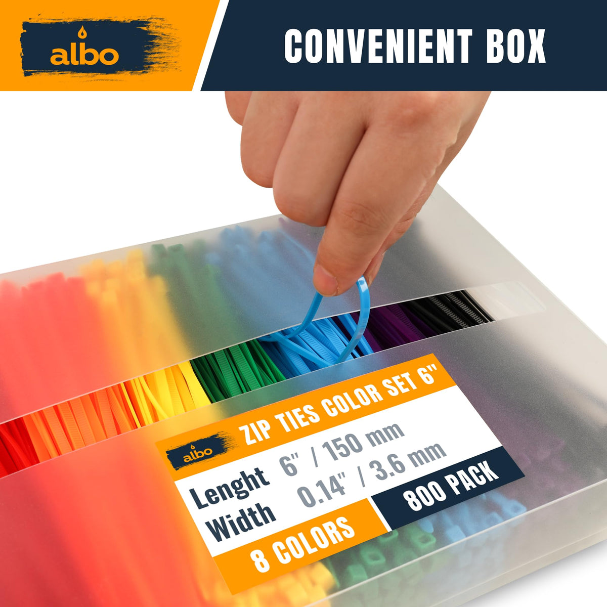 ALBO cable management zip ties for home and office wiring
