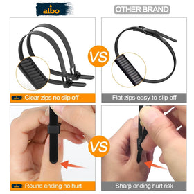 Albo secure cable ties ideal for home, garage, and workshop organization.
