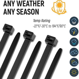 ALBO ties securing a garden flag outdoors showing UV resistance and weather durability