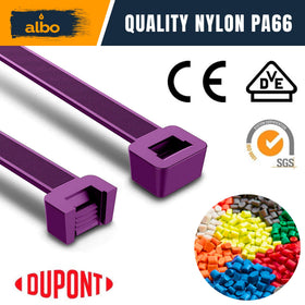 ALBO self-locking curved-tip zip ties designed for easy handling