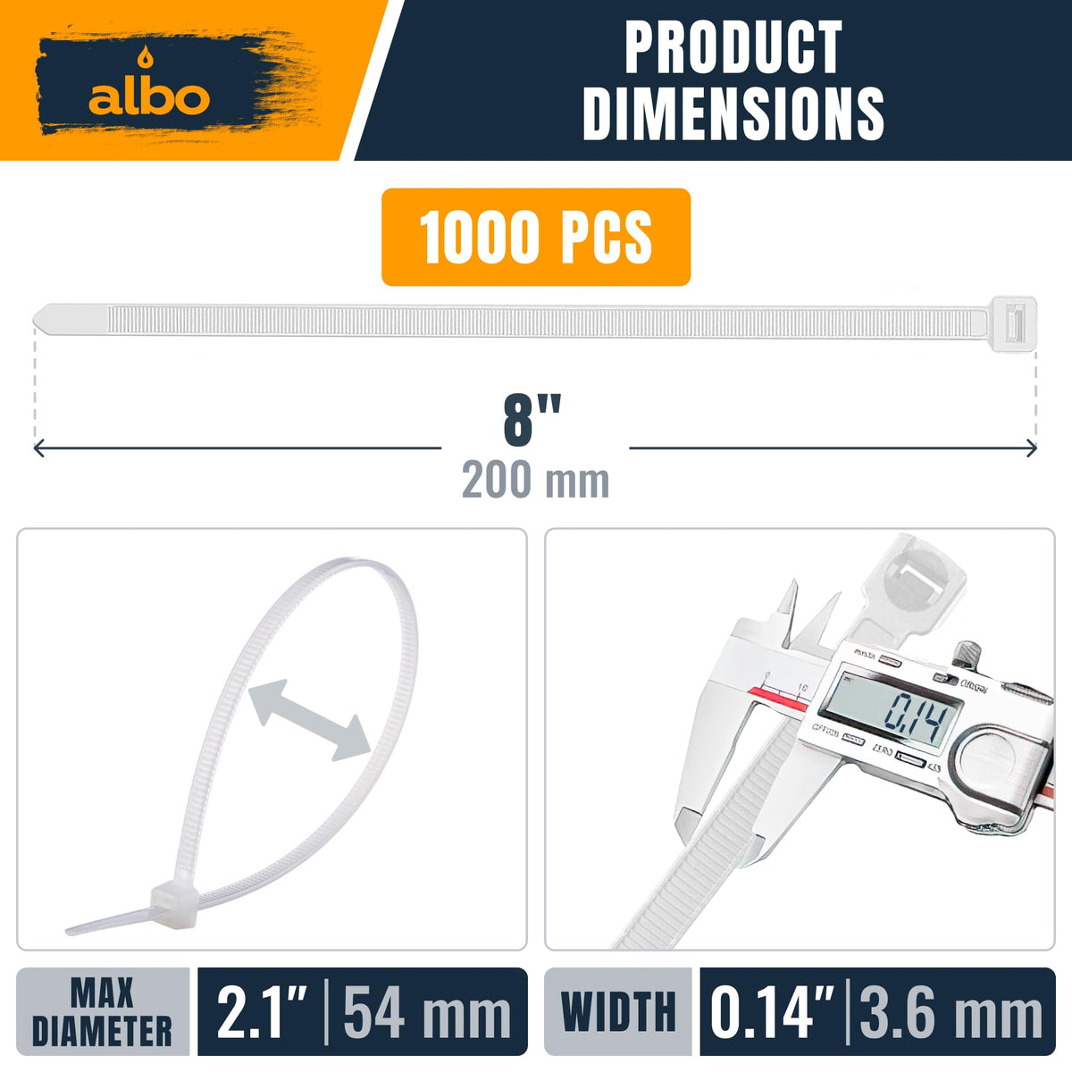 Albo zip ties with backstop lock for secure repeated use