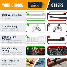 Albo zip ties ideal for garden and DIY cable organization
