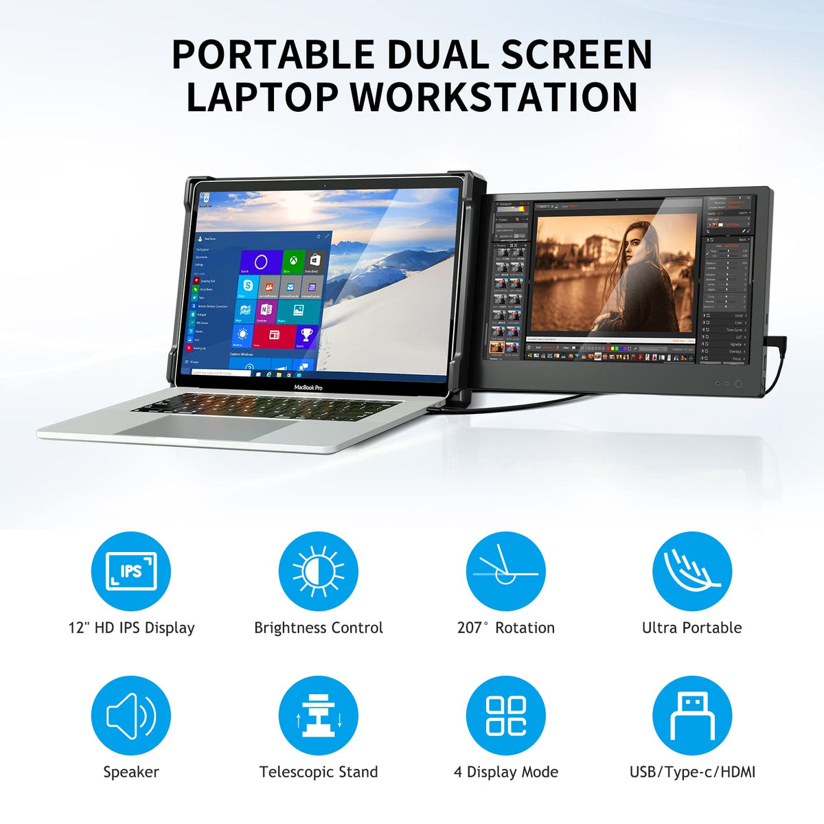 Alecewey 12-inch FHD IPS panel close-up showing sharp color and detail