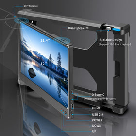 Alecewey retractable stand extended for stable second screen viewing