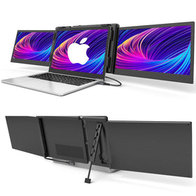Alecewey triple portable monitor 12-inch FHD IPS for easy laptop multitasking