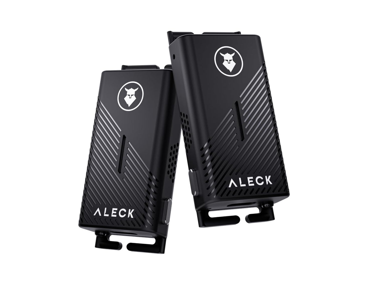 ALECK Punks open-ear audio mounted on helmet straps for immersive riding audio.