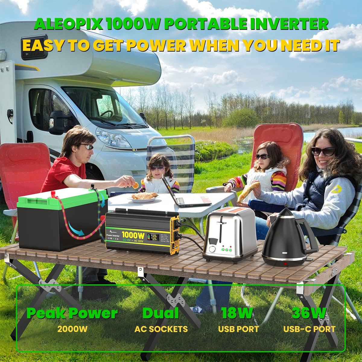 ALEOPIX silent cooling minimizes noise during outdoor use