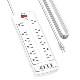 Alestor front view showing 12 outlets and 4 USB ports for high-capacity charging