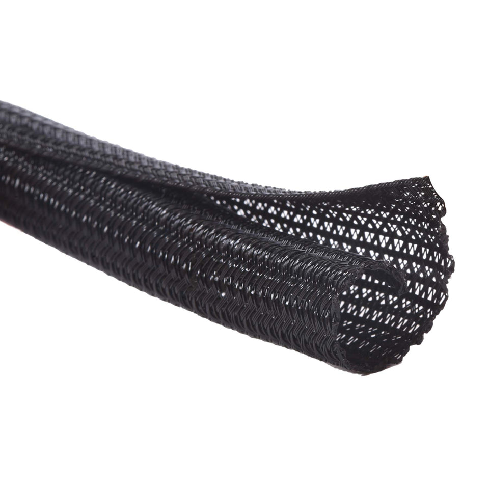Alex Tech 25ft cord protector sleeve in black guarding cables.