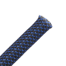 Alex Tech 25ft PET braided sleeve in blackblue for organized wiring and protection.