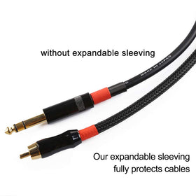 Alex Tech braided cable sleeve 1/2 inch diameter provides flexible expansion for clean cable routing.