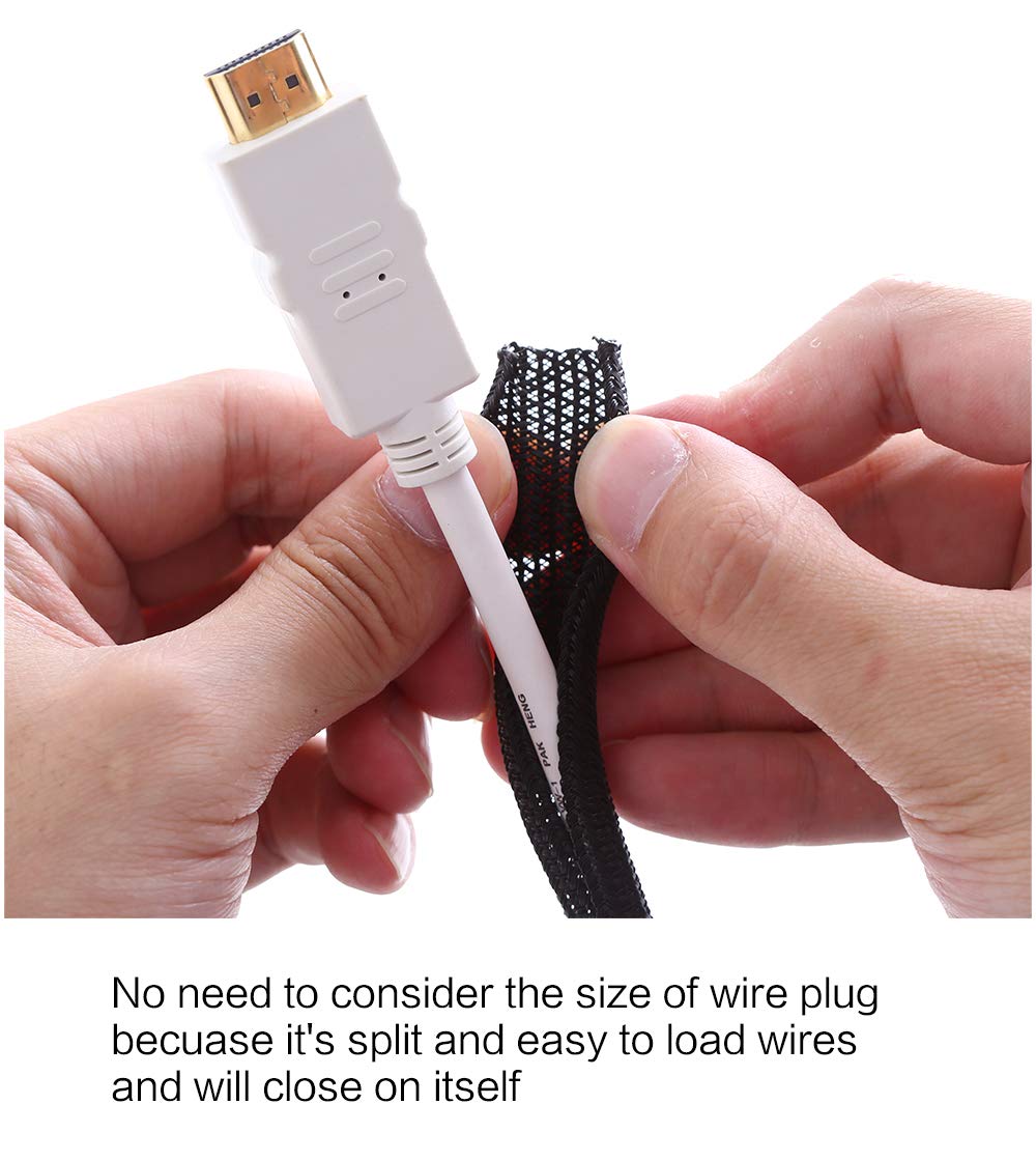 Alex Tech cable sleeve 1/4 inch, 25ft, flexible protection for wires.