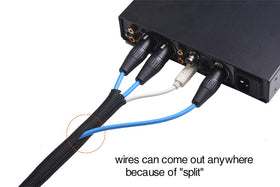 Alex Tech cord protector under desk organizes power and audio cables in black.