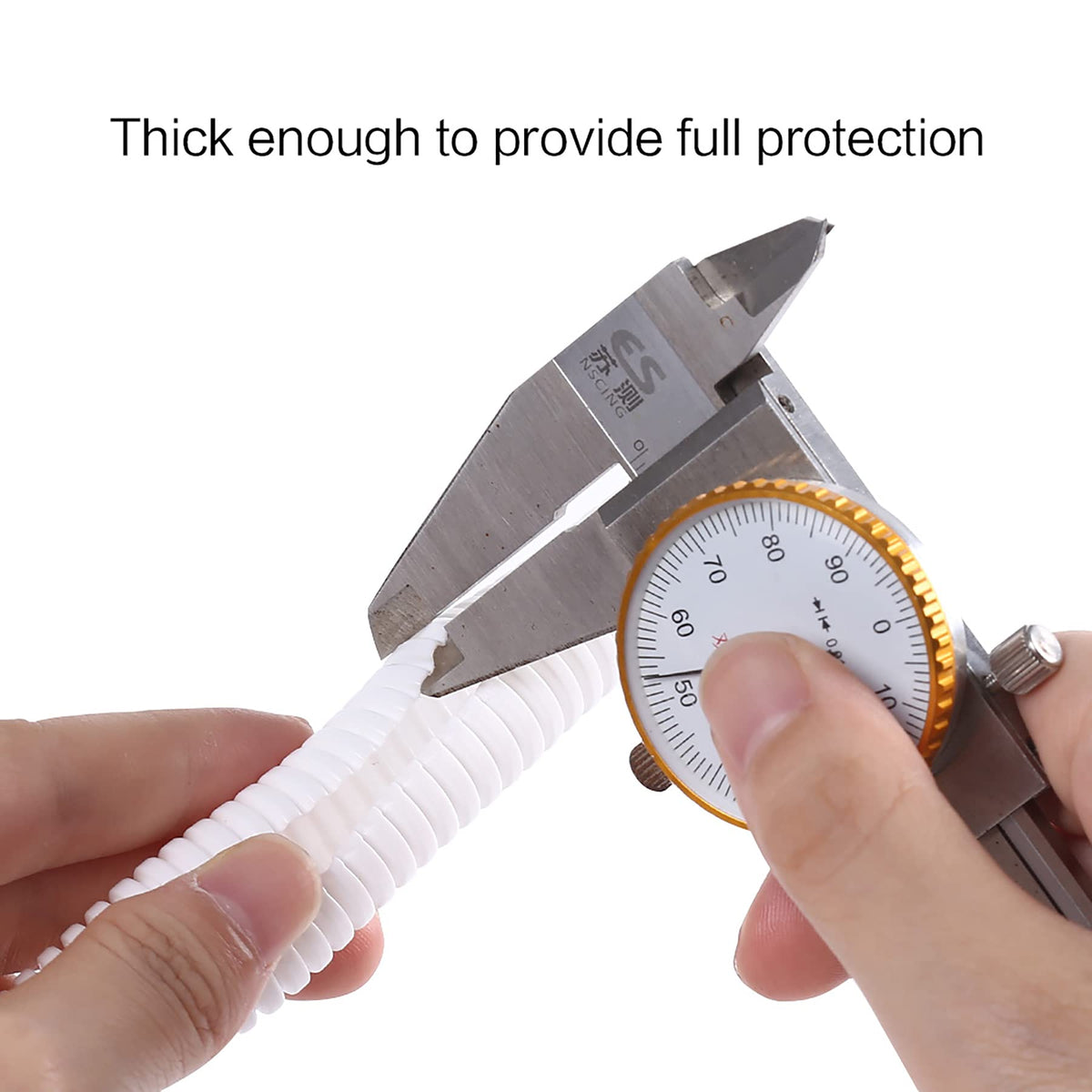 Alex Tech white loom supports durable wiring protection in home, office, and workshop setups.