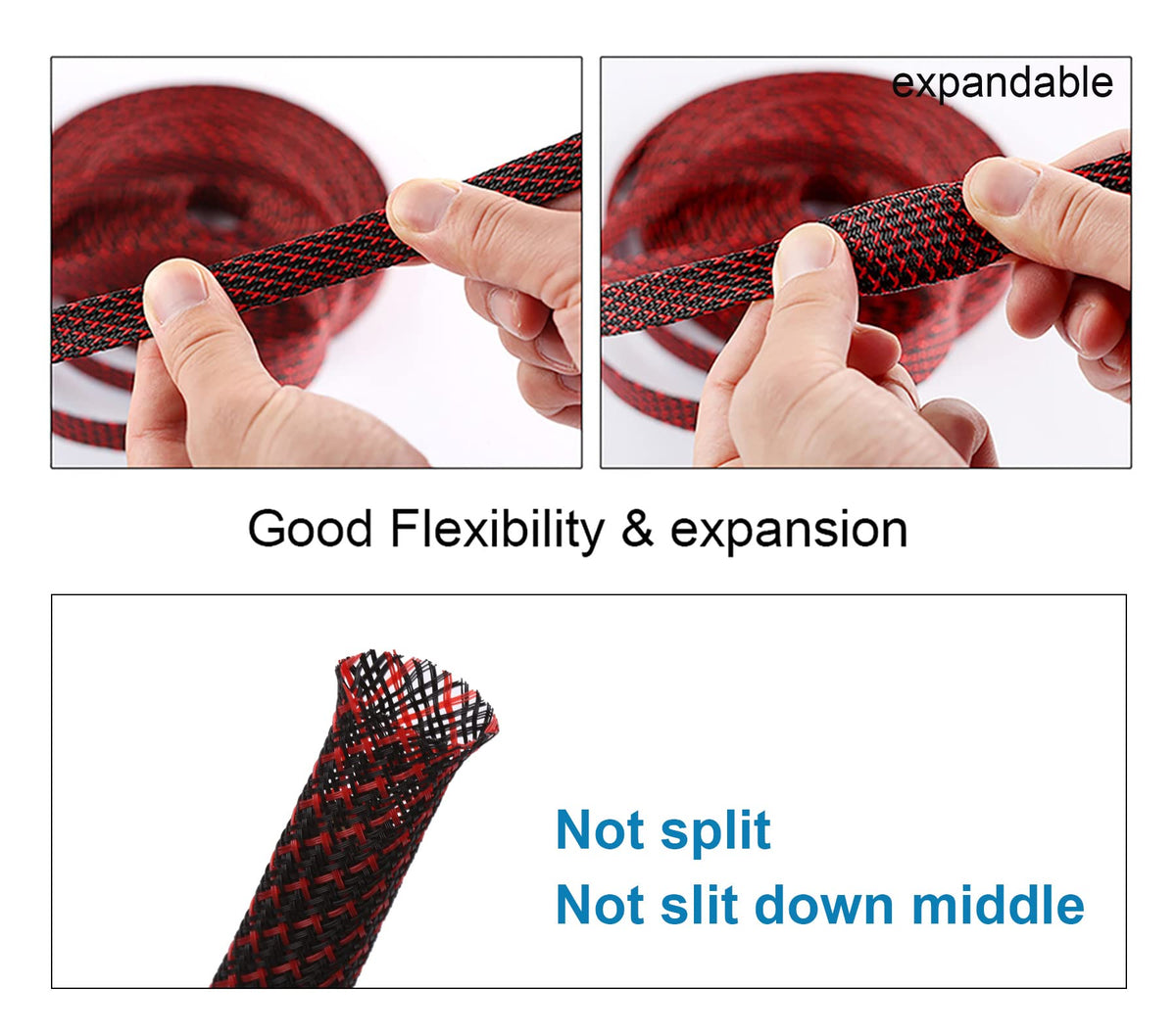 Alex Tech protective braided sleeve extends wire life with easy installation