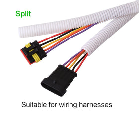 Alex Tech wire protector tubing offers abrasion resistance for automotive and industrial use.