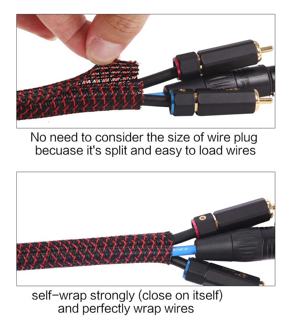 Alex Tech split cable sleeve loads wires quickly for tidy, accessible setups.