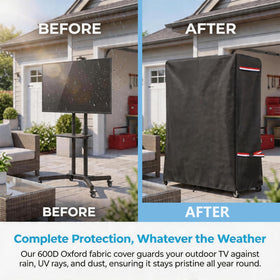 Alickwang cover next to a 32-inch TV for clear size and fit comparison