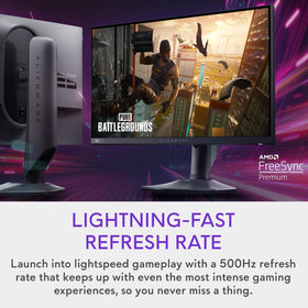 Alienware AW2524HF wide viewing angles keep colors accurate from any seat.