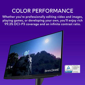 Alienware AW2725DF compact desk-ready setup enhancing space efficiency.